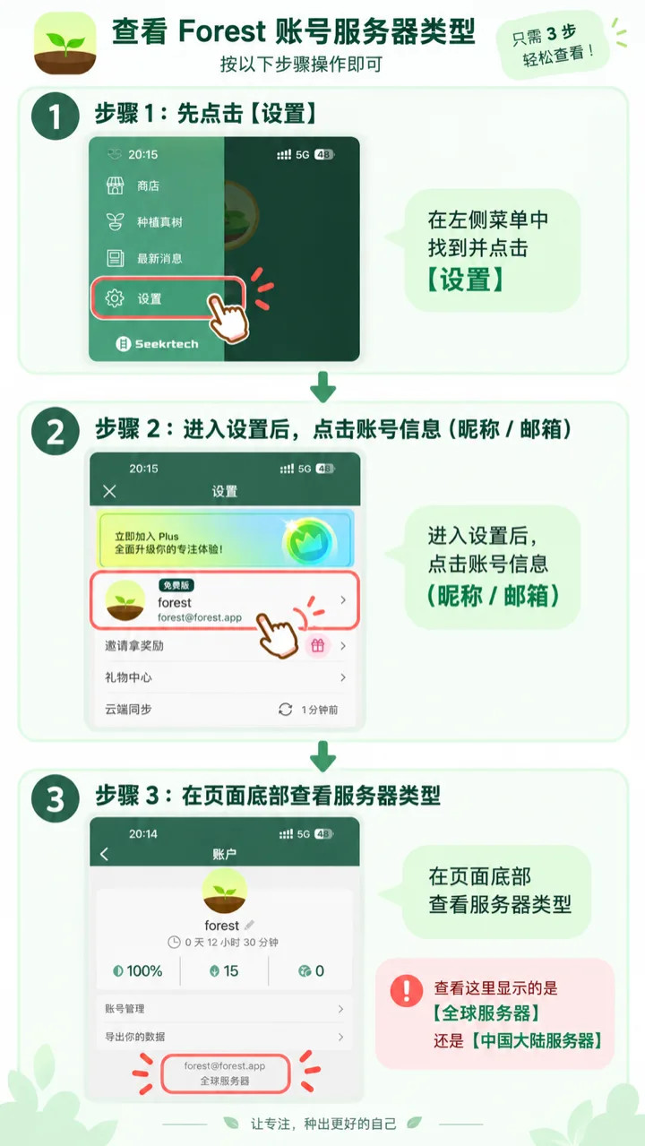 查看 Forest 服务器类型的图文教程